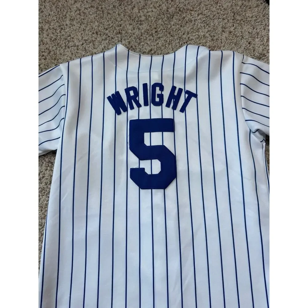 Majestic Men’s MLB Baseball Jersey Medium Mets David Wright #5 White Pinstripe